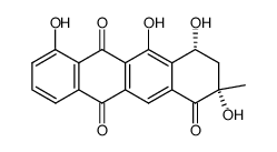 (2S,4R)-2,4,5,7-Tetrahydroxy-2-methyl-3,4-dihydro-2H-naphthacene-1,6,11-trione结构式