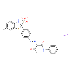 sodium 6-methyl-2-[4-[[2-oxo-1-[(phenylamino)carbonyl]propyl]azo]phenyl]benzothiazolesulphonate structure
