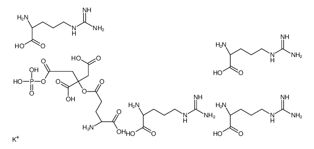 1,2-dicarboxy-1-(carboxymethyl)ethyl hydrogen-L-glutamate, monoanhydride with phosphoric acid, compound with L-arginine (1:4), monopotassium salt structure