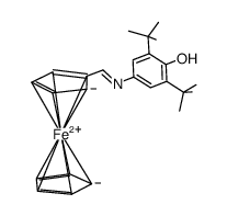 N-(3,5-di-tert-butyl-4-hydroxyphenyl)iminomethylferrocene结构式