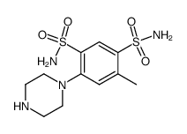 4-methyl-6-piperazin-1-yl-benzene-1,3-disulfonic acid diamide结构式