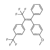 (E)-3,3,3-trifluoro-1-(4-methoxyphenyl)-1-phenyl-2-(4-trifluoromethylphenyl)propene结构式