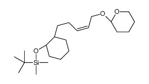 tert-butyl-dimethyl-[(1S,2R)-2-[(E)-5-(oxan-2-yloxy)pent-3-enyl]cyclohexyl]oxysilane Structure