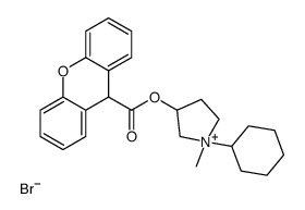 (1-cyclohexyl-1-methylpyrrolidin-1-ium-3-yl) 9H-xanthene-9-carboxylate,bromide结构式