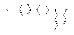 5-[4-(2-bromo-5-fluorophenoxy)piperidin-1-yl]pyrazine-2-carbonitrile Structure