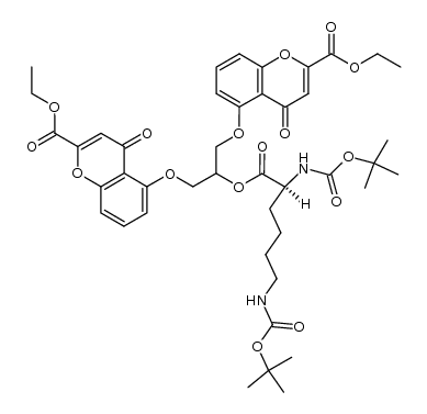 2-[N,N'-di(tert-butoxycarbonyl)-L-lysyloxy]-1,3-bis(2-ethoxycarbonylchromon-5-yloxy)propane Structure