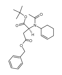 (2S)-4-benzyl 1-tert-butyl 2-(N-(cyclohex-2-en-1-yl)acetamido)succinate Structure