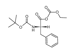 (S)-(S)-2-((tert-butoxycarbonyl)amino)-3-phenylpropanoic (ethyl carbonic) anhydride Structure