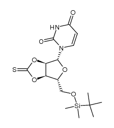 5'-O-(tert-butyldimethylsilyl)-2',3'-O-thionocarbonyluridine结构式