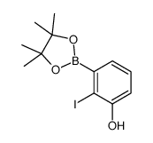 2-iodo-3-(4,4,5,5-tetramethyl-1,3,2-dioxaborolan-2-yl)phenol结构式