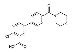 2-chloro-5-[4-(piperidine-1-carbonyl)phenyl]pyridine-3-carboxylic acid Structure