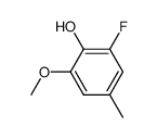 2-氟-6-甲氧基-4-甲基苯酚结构式