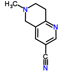 6-Methyl-5,6,7,8-tetrahydro-1,6-naphthyridine-3-carbonitrile Structure