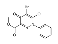 4-bromo-6-methoxycarbonyl-5-oxo-2-phenylpyridazin-3-olate结构式