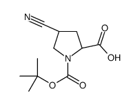 (2R,4s)-1-(叔丁氧基羰基)-4-氰基吡咯烷-2-羧酸结构式