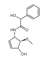(1R,2R,5S)-1-(methylthio)-2-hydroxy-5-(N-((R)-hydroxyphenylacetyl)amino)cyclopent-3-ene Structure