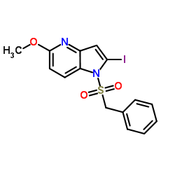 1-(Benzylsulfonyl)-2-iodo-5-methoxy-1H-pyrrolo[3,2-b]pyridine Structure