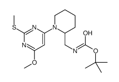 [1-(6-Methoxy-2-Methylsulfanyl-pyrimidin-4-yl)-piperidin-2-ylmethyl]-carbamic acid tert-butyl ester structure