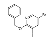 5-bromo-3-iodo-2-phenylmethoxypyridine结构式