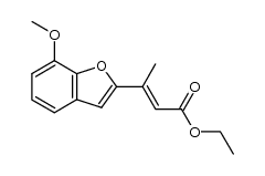 ethyl 3-(7-methoxybenzofuran-2-yl)but-2-enoate结构式