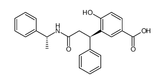 4-hydroxy-3-((R)-3-oxo-1-phenyl-3-((R)-1-phenylethylamino)propyl)benzoic acid Structure