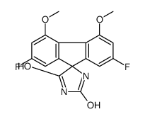 2,7-difluoro-4,5-dimethoxyspiro[fluorene-9,5'-imidazolidine]-2',4'-dione结构式