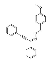 (1Z)-1,3-diphenyl-2-propyn-1-one O-[(4-methoxyphenyl)-methyl]oxime Structure