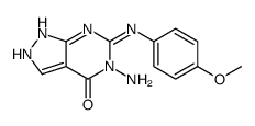 5-amino-6-(4-methoxyanilino)-1H-pyrazolo[3,4-d]pyrimidin-4-one结构式