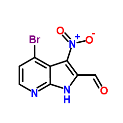 4-Bromo-3-nitro-1H-pyrrolo[2,3-b]pyridine-2-carbaldehyde结构式