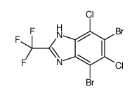 5,7-dibromo-4,6-dichloro-2-(trifluoromethyl)-1H-benzimidazole Structure