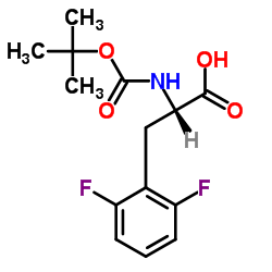 (2S)-3-(2,6-difluorophenyl)-2-[(2-methylpropan-2-yl)oxycarbonylamino]propanoic acid结构式