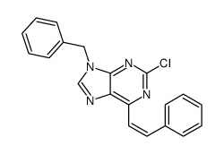 9-benzyl-2-chloro-6-(2-phenylethenyl)purine结构式