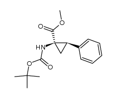 (1R,2R)-methyl 1-((tert-butoxycarbonyl)amino)-2-phenylcyclopropanecarboxylate Structure