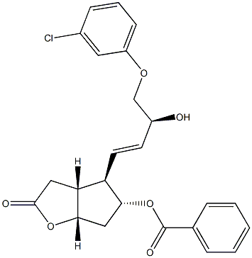 (3aR,4R,5R,6aS)- 5-(benzoyloxy)-4-[(1E,3S)-4-(3-chlorophenoxy)-3-hydroxy-1-buten-1-yl]hexahydro-2H-Cyclopenta[b]furan-2-one Structure