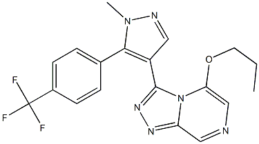 3-(1-methyl-5-(4-(trifluoromethyl)phenyl)-1H-pyrazol-4-yl)-5-propoxy-[1,2,4]triazolo[4,3-a]pyrazine Structure