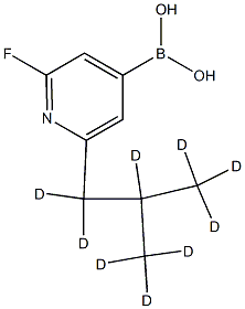 2-Fluoro-6-(iso-butyl-d9)-pyridine-4-boronic acid结构式