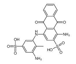 1-amino-4-[(3-amino-2-methyl-5-sulphophenyl)amino]-9,10-dihydro-9,10-dioxoanthracene-2-sulphonic acid结构式