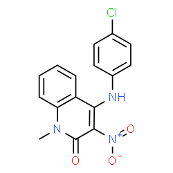 4-(4-chloroanilino)-3-nitro-1-methyl-2(1H)-quinolinone结构式