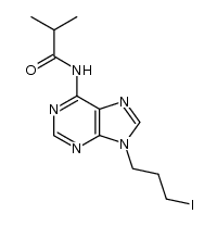 9-(3-iodopropyl)-N6-(2-methylpropionyl)adenine结构式