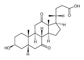 3β-hydroxy-7,12-diketo-5β-cholan-24-oic acid结构式