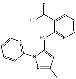 2-[[3-methyl-1-(2-pyridinyl)-1H-pyrazol-5-yl]amino]nicotinic acid structure