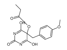 [5-[(4-methoxyphenyl)methyl]-2,4,6-trioxo-1,3-diazinan-5-yl] propanoate Structure