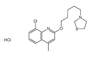 3-[5-(8-chloro-4-methylquinolin-2-yl)oxypentyl]-1,3-thiazolidine,hydrochloride结构式