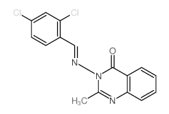 3-[(2,4-dichlorophenyl)methylideneamino]-2-methyl-quinazolin-4-one结构式