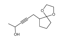 5-(1,4-dioxaspiro[4.4]nonan-6-yl)pent-3-yn-2-ol结构式