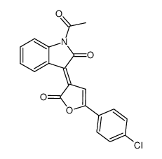 (3E)-1-acetyl-3-[5-(4-chlorophenyl)-2-oxofuran-3(2H)-ylidene]-1,3-dihydro-2H-indol-2-one Structure