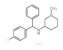 3-Piperidinamine,N-[(4-chlorophenyl)phenylmethyl]-1-methyl-, hydrochloride (1:2) Structure