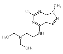 N-(3-chloro-9-methyl-2,4,8,9-tetrazabicyclo[4.3.0]nona-1,3,5,7-tetraen-5-yl)-N,N-diethyl-ethane-1,2-diamine Structure