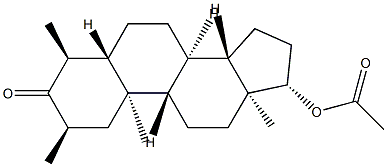 Androstan-3-one, 17-(acetyloxy)-2,4-dimethyl-, (2alpha,4alpha,5alpha,1 7beta)-结构式