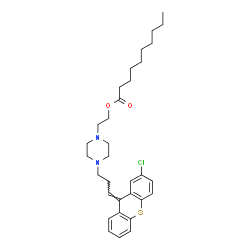 2-[4-[3-(2-chloro-9H-thioxanthen-9-ylidene)propyl]piperazinyl] decanoate结构式